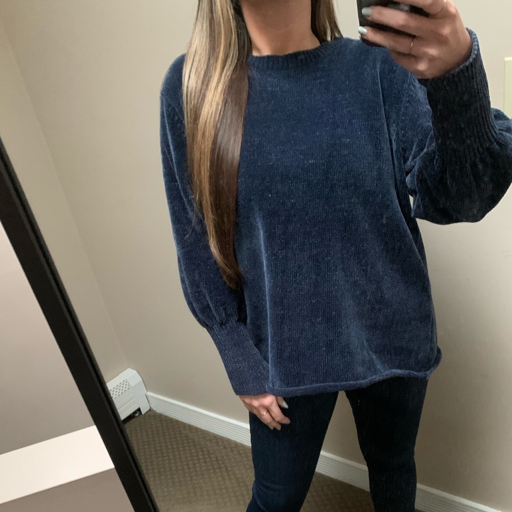 Womens Navy Blue Soft Oversized Sweater Size S